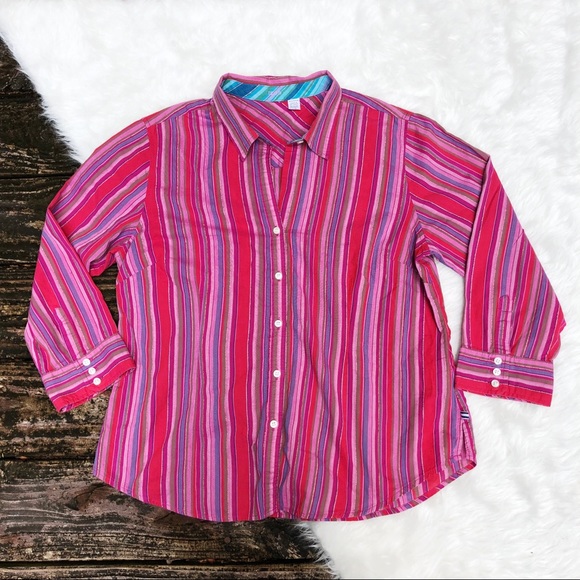 Izod Tops - IZOD Red Multi Colored Button Down Shirt